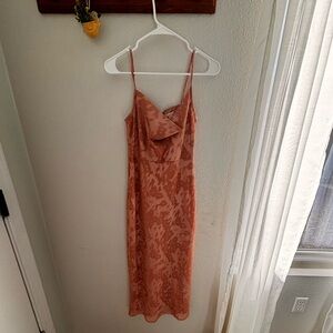 Anthropologie Peach Spaghetti Strap Dress